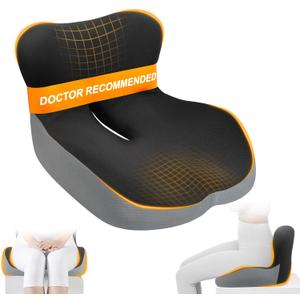 Allaboutsla Memory Foam Car Seat Cushion with Lumbar Support, L-Shaped Ergonomic Design for Long Driving, Pressure-Relief Comfort for Car, SUV, Semi Truck & Office Chair
