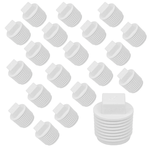 20Pack 1/2 Inch PVC Male Threaded Pipe End Cap SCH40 1/2" PVC NPT Male Cleanout End Cap Plug Adaptor for Plumbing Water Line
