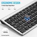 Wireless Keyboard and Mouse Combo, Compact Quiet Wireless Keyboard and Mouse Set 2.4G Ultra-Thin Sleek Design for Windows, Computer, Desktop, PC, Notebook, Laptop-Grey
