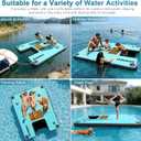 Inflatable Dock with Water Ramp, 6 inch Thick Non-Slip Inflatable Floating Dock for Dogs & Adults, Durable Drop-Stitch Floating Dock Platform for Lake, Ocean, Swimming & Fishing