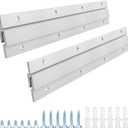 French Cleat Picture Hanger, Aluminum Z Hanger Interlocking Wall Mounting Bracket Hardware Kit Z Clips for Hanging Wall Painting, Mirrors, Panels, Artwork, Cabinet, Whiteboard (12inch-2Pairs)