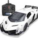 QUN FENG Remote Control RC CAR Racing Cars Compatible with Lamborghini Veneno Officially Licensed 1:24 Toy RC Cars Model Vehicle for Boys 6,7,8 Years Old,White