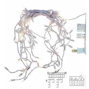Warm White Icicle Lights 11.5 FT, UL Listed and Commercial Grade 100 LED Christmas Lights, for Indoor and Outdoor Party, Patio, Courtyard, Window, Fence, Trees.