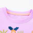 Toddler Girls Cotton Embroidery Applique Short Sleeve Dresses 2-7Y (Purple)