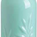 Sweejar Ceramic Olive Oil Dispenser Bottle, 24 Oz Relief Design EVOO Oil and Vinegar Dispensing Bottle with Spout for Kitchen, Set of 1 (Turquoise)