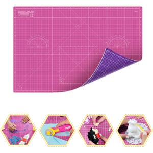 Self Healing Cutting Mat A1 24"x36" Double Sided 5-Ply Craft Mat for Sewing, Quilting, Fabric, Scrapbooking Pink/Purple
