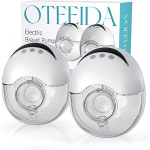 Hands Free Breast Pump Wearable MY-375 - Strong Suction, Low Noise, Wearable Breastfeeding Pump with 4 Mode &12 Levels, Portable Electric Breast Pump 24mm - 19/21/Insert/Flange, 2 Pack (White)