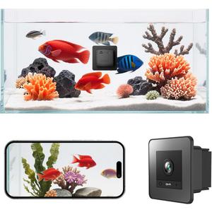 2K HD Aquarium & Terrarium WiFi Pet Camera,140 Wide-Angle Anti-Glare & Anti-Reflection,Night Vision for Fish & Reptiles,Two-Way Audio,Easy & Quick Install,AI-Powered Detection,24/7 Recording