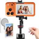 Selfie Monitor Screen,Compatible with iPhone/Android System, Magnetic Selfie Screen, Bluetooth Remote Control, Synchronized Back Camera Wireless Screen mirroring, Suitable for Vlog Live Stream TikTok