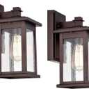 MICSIU 2-Pack Bronze Outdoor Wall Light, 12.25" Anti-Rust Sconce, No Assembly Required, 100W Max Exterior Fixture for Front Door, Garage, Patio, Yard, Deck, 2 Pack H12" Standard