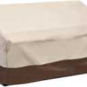 Vailge 2-Seater Heavy Duty Patio Bench Loveseat Cover, 100% Waterproof Outdoor Sofa Cover, Lawn Patio Furniture Covers with Air Vent, Small(Standard), Beige & Brown