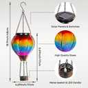 Starsoul Hot Air Balloon Solar Lantern with Candle Holder Flickering Flame Hanging Garden Light Waterproof Glass Solar Lanterns Outdoor Waterproof Decorative for Lawn Porch Tree Yard
