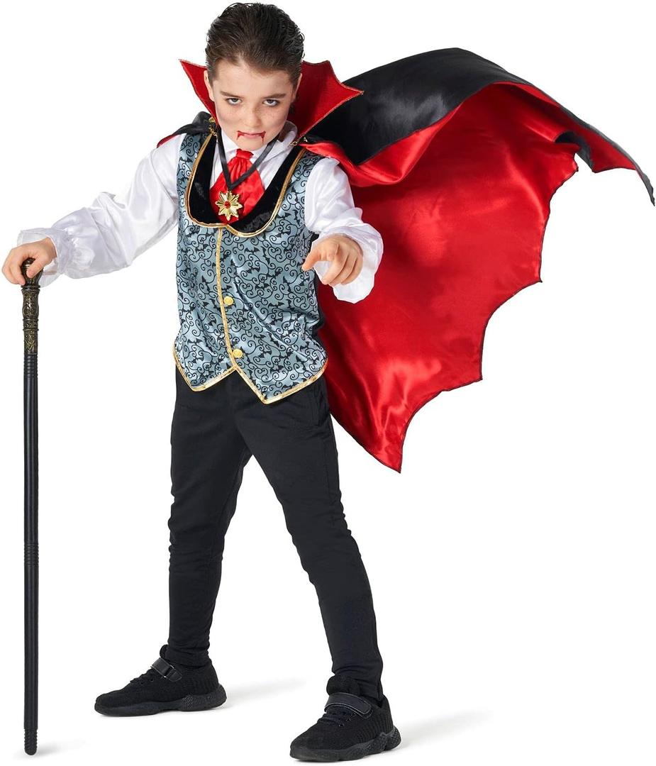 Morph Kids Vampire Costume for Boys, Halloween Vampire Outfit, Spooky Dress-Up for Little Boys, Fun Costume (7-9 Years)