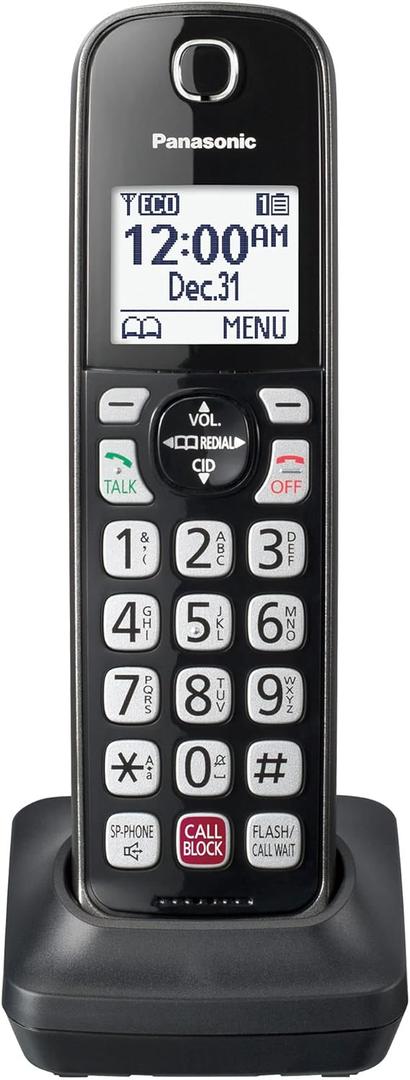 Panasonic Additional Cordless Phone Handset for use with KX-TGD81x and KX-TGD83x Series Cordless Phone Systems - KX-TGDA83M (Metallic Black)