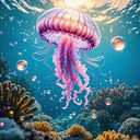 Yeadiffy Diamond Art Painting Kits for Adults Diamond Art Kits for Adults Beginners,5D Translucent Gems Diamond Painting,DIY Full Drill Diamond Gem Art and Crafts 12x16inch (Jellyfish)