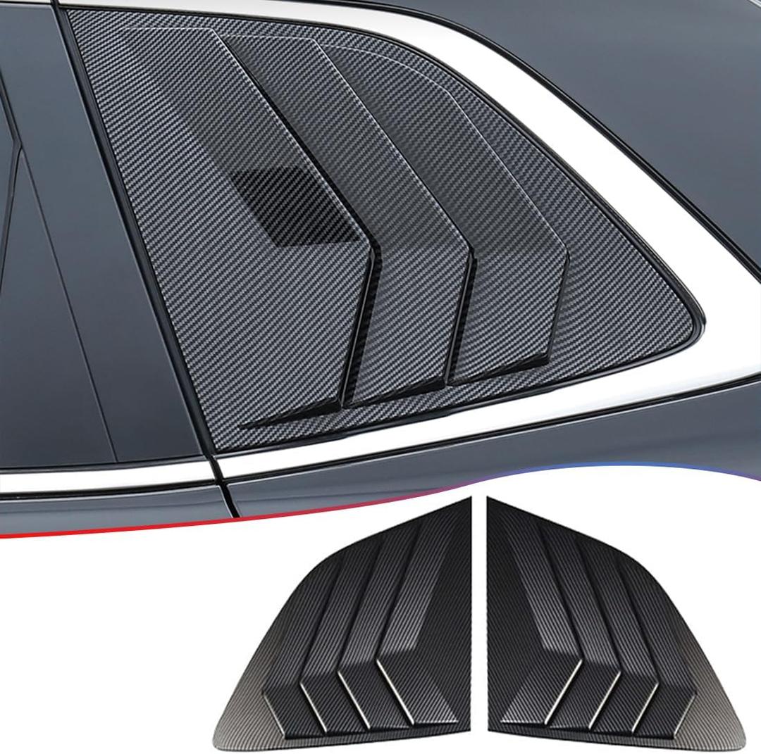 MUXEE 2Pcs Rear Side Window Louvers Air Vent Scoop Shades Cover Blinds Trim for Honda CRV CR-V 2023 2024 2025 2026 - ABS Carbon Fiber Sport Interior Accessories