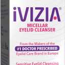 iVIZIA Micellar Eyelid Cleanser for Sensitive Eyelid Cleansing, BAK-Preservative-Free, Rinse-Free, Gently Removes Makeup, 3.3Fl Oz Bottle