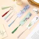 Fuyoooo 101 Pcs DIY Bookmark Making Kit Bookmark Laminating Pouches 5 Mil Hot Laminator Sleeves with Rainbow Tassels and Puncher Fit Most Pouch Laminating Machines Easter Gift(2.36 x 7.87 Inch)
