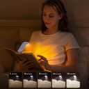 Glocusent 12 LED Rechargeable Book Light, Clip-on Reading Light with 5 Colors & 5 Brightness Levels, Up to 100Hrs Runtime, Eye-Caring Reading Lights for Books in Bed, Perfect for Book Lovers, Kids