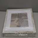 KINLINK 12x12 Picture Frame Rustic White Set of 4, Wooden Square Photo Frames Matted 8x8 with Plexiglass for 8x8 with Mat or 12x12 without Mat for Table and Wall Display