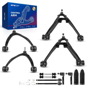 KAX Front Upper Lower Control Arm w/Ball Joint & Outer Tie Rods & Sway Bars Suspension Kit for GMC Chevy Silverado Sierra Yukon XL Suburban 1500 Tahoe Avalanche Cadillac Escalade ESV EXT 12pcs