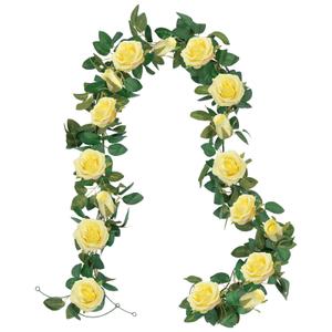 U'Artlines 3 Pack Artificial Blue Rose Vines Floral Garlands Total 19.5 Ft Fake Vine Silk Flower Garland for Indoor Outdoor Home Wedding Arch Garden Wall Decoration (Set of 3)