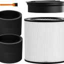 90304 Replacement Filter, 90585 Foam Sleeve Compatible with shopvac filter 90304 90350 90333 90585, Fits Most 5 Gallon and Above Wet Dry Vacuum Cleaner (1 Filters+1 Lid+2 Foam Sleeve Filter+1 Brush)