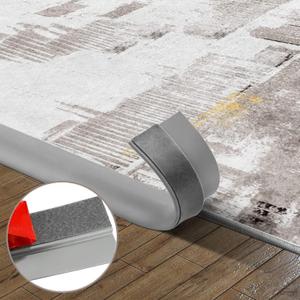 10Ft Floor Transition Strip, Self Adhesive Carpet Edging Trim Strip, Threshold Strips for Threshold Height Less Than 5 mm (Grey) 