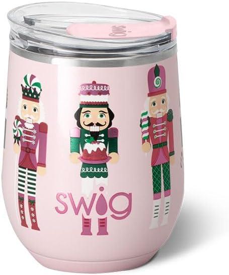 Swig Life 12oz Tumbler with Lid, Stainless Steel, Dishwasher Safe, Portable, Triple Insulated Tumbler with Nutcrackers (Sugar Plum Soldiers)