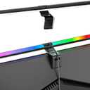 RGB Monitor Light Bar, Eye-Care Dual Light Reading Screen Lamp, 9 Modes Gaming Backlight LED Computer Lamp, 3 Colors Dimmable Frontlight, 15.75'' USB Desk Lights for Home, Office