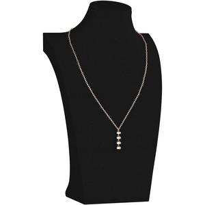Necklace Bust Display Stand, Necklace Holder, Pendant Chain Necklace Organizer for Women (Black Velvet, L 1PCS) (11.4" Height (1pc))