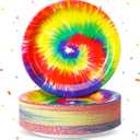 Mimorou 100 Pcs Tie Dye Plates 9 Inch Disposable Tie Dye Party Dinnerware Supplies Rainbow Paper Plates Tie Dye Party Supplies Tie Dye Birthday Decorations for Dinner Party Birthday Holiday