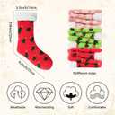 WAKOSAN Christmas Warm Fuzzy Slipper Socks for Women,Winter Fluffy Warm Indoor Socks,Free Size3 Pairs (7.5, Colorful)