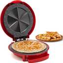 Elite Gourmet EQD-118 Electric Non-Stick 11" Quesadilla Maker, Easy-Slice 6-Wedge, Grilled Cheese Corn Flour Tortilla Snacks, Red