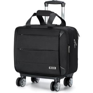 Lekebobor Rolling Laptop Bag - Laptop Briefcase on Wheels for Women/Men Fits Up to 15.6Inch Rolling computer Bags Water Resistant for Travel Work and Business (Black)