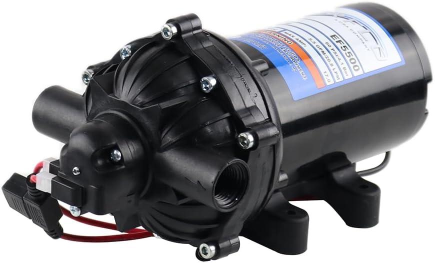 Everflo EF5500BOX 5.5GPM 12V Diaphragm Pump1/2 FNPT Connection, 5.5 GPM, Black