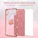 nancheng for (6.5-inch) Motorola Moto G Play 2024 Phone Case Girls Women Cute Glitter Luxury Soft Silicone Clear Case with Ring Stand Strap Lanyard Shockproof Protection Cover - Rose Gold