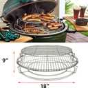 S28 3 Tier 5 Piece 304 Stainless Steel Grill Stack Rack Replacement Kit for Big Green Egg Large, Rack for Eggspander 5 Piece Kit Conveggtor Basket