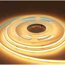 384Led/m 16.4ft COB Flexible LED Strip Light DC12V/24V Bendable Tape (24V, Warm White)