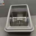 FURTIME Stainless Steel Litter Box with Lid, XL Metal Cat Litter Box for Big Cats, Extra Large Box High Sided, Non-Sticky, Easy to Clean, Anti-Urine Leakage, Include Metal Litter Scoop (Silver Gray)