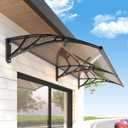 Awning for Outside, 40x80 UV-Resistant Rain and Snow-Proof House Overhang Canopy, Polycarbonate Door Awnings Exterior for Outdoor Patio, Porch, Deck, Window