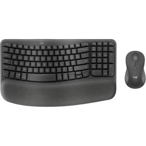 Logitech Wave Keys MK670 Combo, Wireless Ergonomic Keyboard with Signature M550 L Wireless Mouse, Comfortable Natural Typing, Bluetooth, Logi Bolt, for Multi-OS, Windows/Mac - Graphite