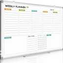 Weekly Calendar Dry Erase Whiteboard for Wall, 24"x18" Magnetic Weekly Planner White Board, Double Sided Hanging Daily Planning Board for Home, Office, School, Kitchen