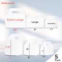 3 x UnicoPak 5 Pack 10x7x7.5 Extra Large Gable Boxes, White Gift Boxes with Handle Lunch Boxes To Go for Birthday Wedding Party Favors Picnic Welcome