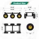 6 Wheel All Terrain Dolly, Heavy Duty Furniture Dolly 1300 Lbs Capacity, 10" Inflatable Tires Big Wheel Dolly, All Terrain Mover for Homes, Logistics, Warehouses, Shopping - 35.5" x 18" - Black