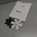 Wenqik 16 Pcs Winter Wooden Snowflake Decor Christmas Winter Snowflake Tabletop Decorations 3D Snow Table Signs Standing Centerpiece Xmas Tiered Tray Decorations for Party(White, Black, Silver)