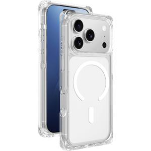 AMAZINGthing for iPhone 17 Pro Max [Omni Case], Designed for MagSafe Accessories, 10FT Drop Proof, Magnetic Phone Cover with Bumper Protection, Anti Yellowing, Transparent, Clear