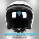 Yesmotor 3/4 Open Face Retro Motorcycle Helmet Vintage Helmet for Vespa Motorbike Casco, Moped, Cruiser, Bobber, and Chopper - DOT ApprovedWhite, Medium