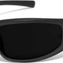 MAXJULI Z87 Sports Sunglasses for Men Women TR90 Ultralight UV400 Protection Glasses 8702 (Black/Super Dark)