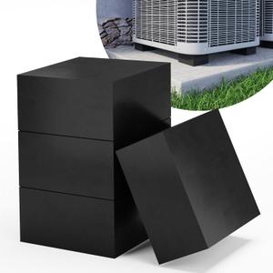 GCGOODS Rubber Anti-Vibration Pads, 4" x 4" x 2" Vibration Isolation Mats, 4 PCS Square Non-Slip Rubber Blocks for Central Air Conditioner Outdoor Unit, HVAC, AC Unit, Air Compressor, Black